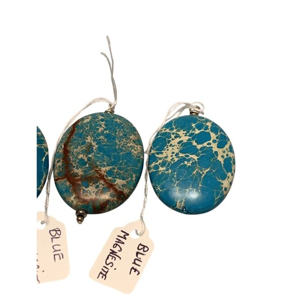 Lot Of 4 Large Blue Magnesite Pendants (2013) - Picture 6 of 8